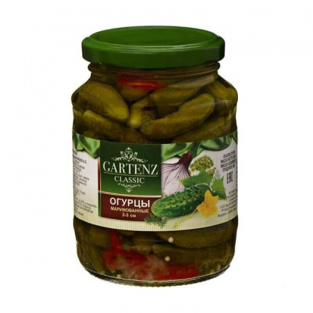 Консервы Gartenz "Огурчики пикули 2-3 см", 350 гр