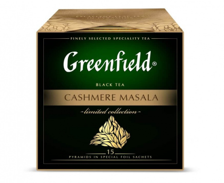 Чай черный Cashmere Masala, со специями "масала", 15 пирамидок, Greenfield