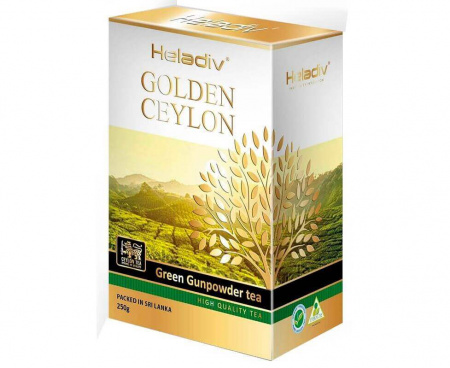 Чай листовой зеленый Golden Ceylon Green Gunpowder, 250 г, Heladiv
