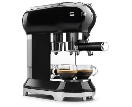 Кофемашина-эспрессо ECF01BLEU, черная, серия Стиль 50-х г.г., Smeg