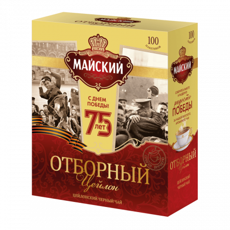 Чай Майский "Отборный" черный, 100 пакетиков