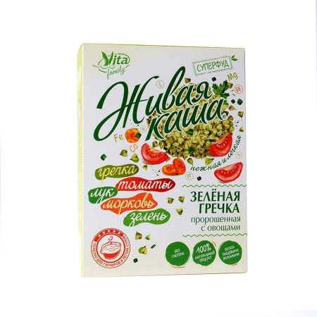 Каша Vita "Зеленая гречка пророщенная с овощами", 300 гр