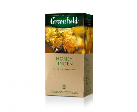 Чай черный Honey Linden с липой и медом , 25 пакетиков, Greenfield