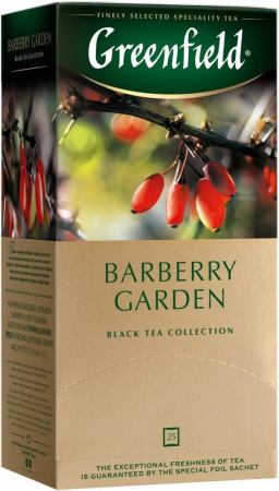 Чай Greenfield "Barberry Garden", черный с добавками, 25 пакетиков