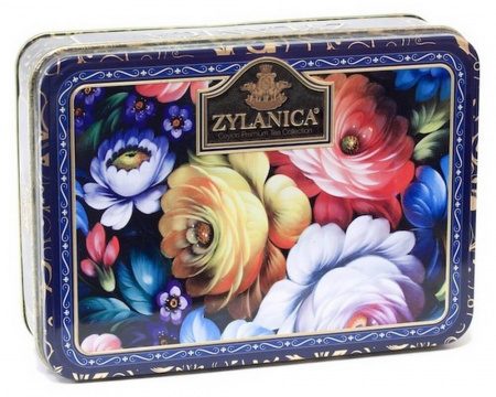 Чай Zylanica Blue, Шкатулка с цветами, чёрный листовой, Super Pekoe, 100 гр