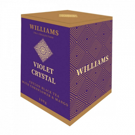 Чай Williams "Violet Crystal", черный с лепестками василька и кусочками манго, 100 гр