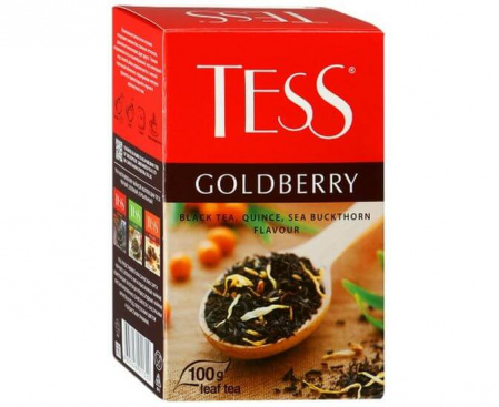 Чай черный Goldberry с айвой и ароматом облепихи, 100 г, Tess