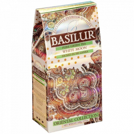 Чай Basilur "White Moon", зеленый листовой с молочным улуном, 100 гр