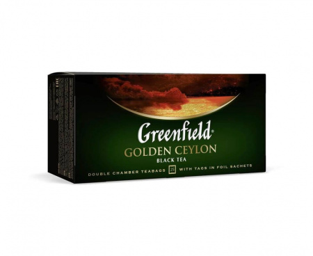 Чай черный Golden Ceylon, 25 пакетиков, Greenfield
