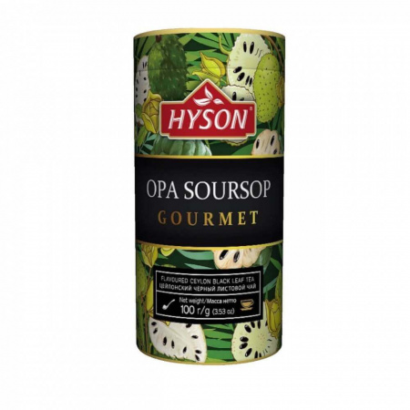 Чай Hyson "Черный OPA Soursop Gourmet", листовой с ароматом саусепа, 100 гр