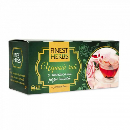 Чай Finest Herbs "Чёрный чай с лепестками розы чайной", чёрный, 30 гр
