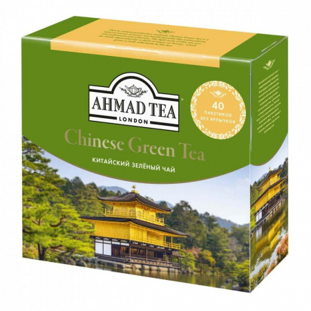 Чай Ahmad "Chinese Green Tea", зеленый для заваривания в чайнике, 40 пакетиков