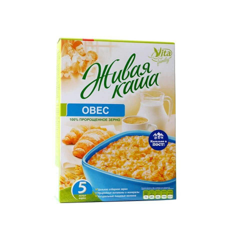 Каша Vita "Овес", хлопья цельнозерновые с проростками, 300 гр
