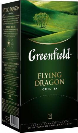 Чай Greenfield "Flying Dragon", зеленый, 25 пакетиков