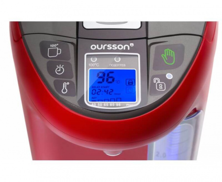 Термопот TP4310PD/RD, 4.3 л, красный, пластик/нержавеющая сталь, Oursson