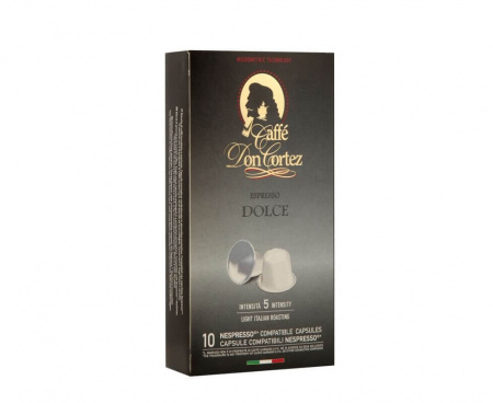 Кофе в капсулах DOLCE для кофемашин Nespresso, 10 шт., Don Cortez