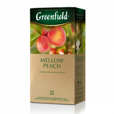 Чай Greenfield "Peach Mellow", зеленый с добавками, 25 пакетиков