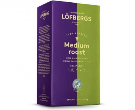 КОФЕ МОЛОТЫЙ MEDIUM ROAST, 500 Г, LOFBERGS
