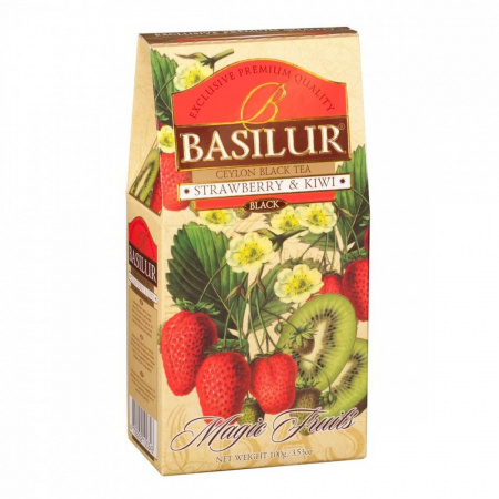 Чай Basilur "Волшебные фрукты - Клубника и киви", черный с добавками, 100 гр