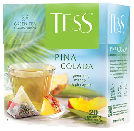 Чай Тess "Pina Colada", зеленый с добавками, 20 пирамидок