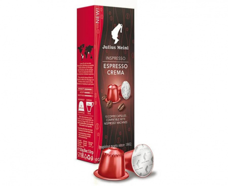 Кофе в капсулах ЭСПРЕССО КРЕМА системы NESPRESSO, 10 шт. по 5,3 г, Julius Meinl