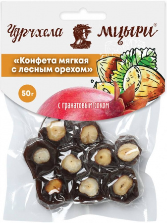 Чурчхела Мцыри "Конфета мягкая с лесным орехом", с гранатовым соком, 50 гр