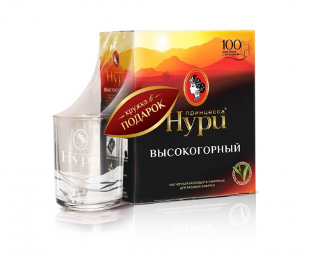 Чай Высокогорный черный 100 пакетиков + кружка (промоупаковка), Принцесса Нури