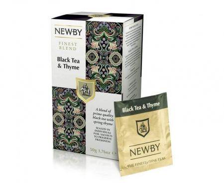 Чай черный с чабрецом Black Tea & Thyme, 25 пакетиков, Newby