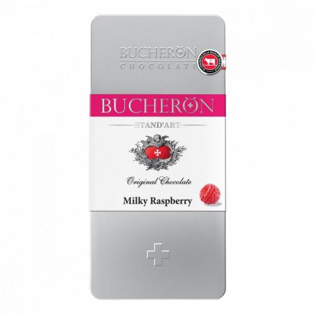 Шоколад Bucheron "Milky Village", молочный с малиной, 100 гр