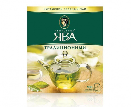 Чай зеленый Традиционный, 100 пакетиков, Принцесса Ява
