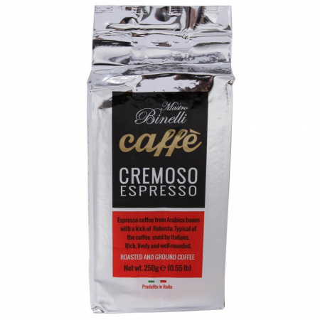 Кофе Mastro binelli "Cremoso espresso", молотый, 250 гр