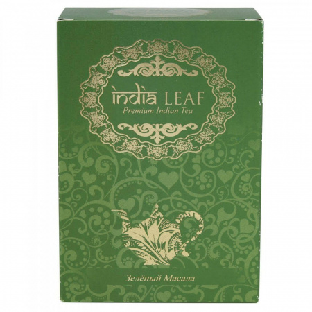 Чай India leaf "Зеленый масала", крупнолистовой с добавками, 100 гр