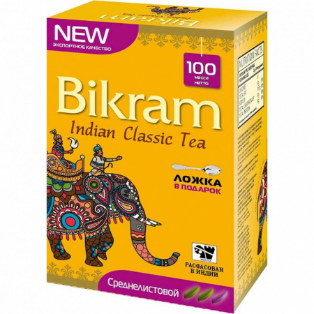 Чай Bikram "Indian classic tea", чёрный среднелистовой, 100 гр