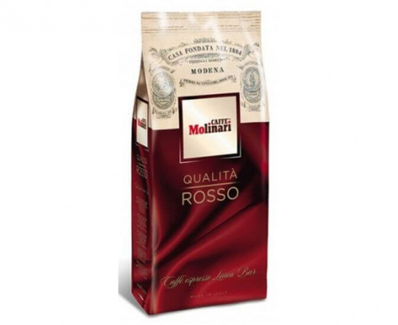Кофе в зернах Rosso, 70% арабика/30% робуста, пакет 1 кг, Molinari