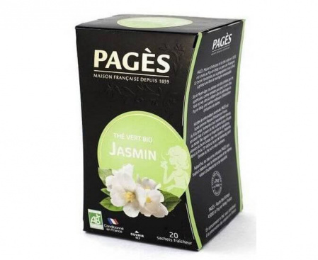Био чай, зелёный, жасмин, 36 г, Pages