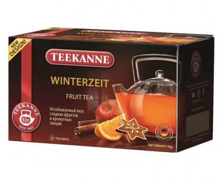 Чай Winterzeit гибискус, яблоко, пряности, 20 пакетиков * 2 г, TEEKANNE