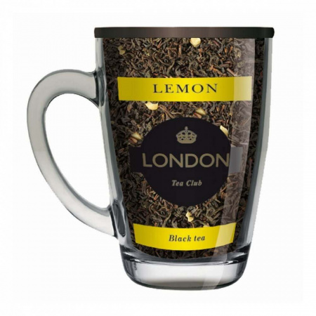 Чай London Tea Club "Lemon", черный листовой с лимоном в стеклянной кружке, 70 гр