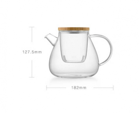 Заварочный чайник 900 мл, прозрачный, линия GLASS TEA POT, SAMADOYO