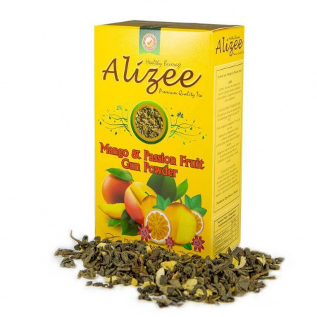 Чай Alizee "Mango & Passion Fruit Gun Powdeer", зеленый листовой, 100 гр