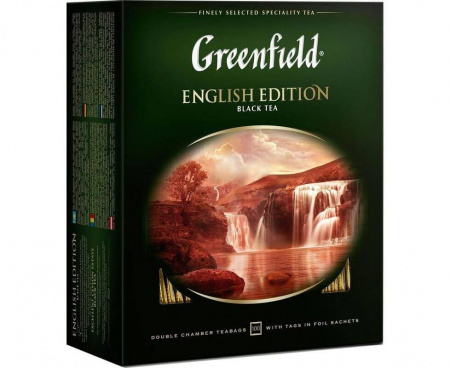 Чай черный English Edition, 100 пакетиков, Greenfield