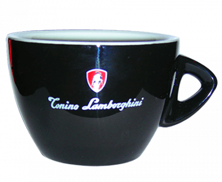 Эспрессо чашка с блюдцем, черная, Tonino Lamborghini