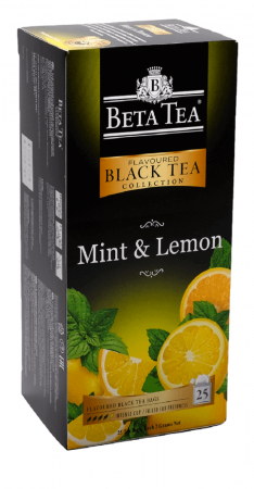 Чай Beta Tea "Мята-лимон", чёрный ароматизированный , 25 пакетиков