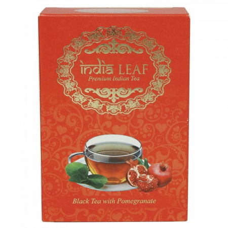 Чай India leaf "С гранатом", черный среднелистовой с добавками, 100 гр