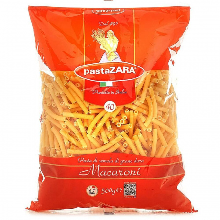 Макароны Pasta Zara "Трубочки № 40", 500 гр