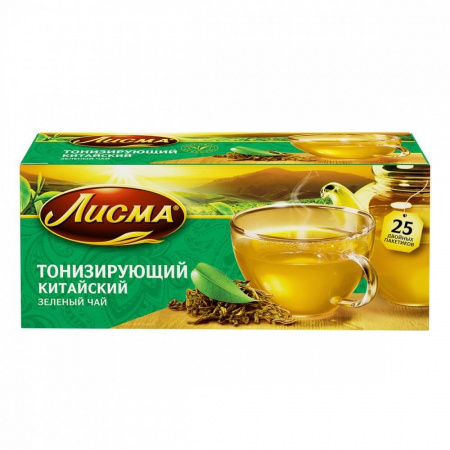 Чай Лисма "Тонизирующий", зеленый, 25 пакетиков