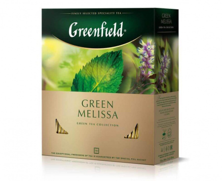 Чай зеленый Green Melissa, 100 пакетиков, Greenfield