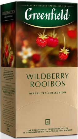 Чай Greenfield "Wildberry Rooibos", ройбуш с добавками, 25 пакетиков