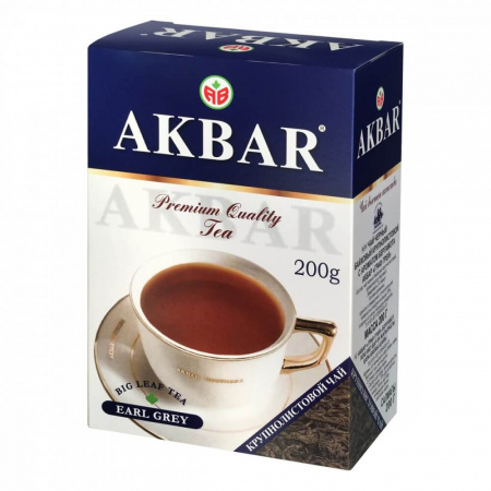 Чай Akbar "Earl Grey", листовой черный с бергамотом, 200 гр