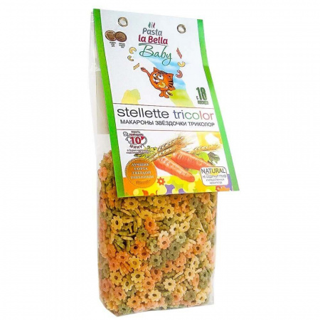 Звездочки Pasta la Bella Baby "Триколор. Суповая засыпка", 400 гр