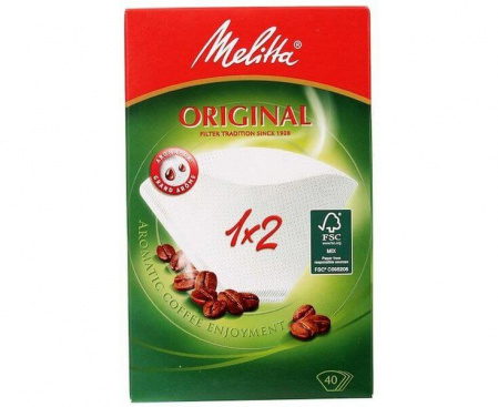 Фильтры бумажные для заваривания кофе Original, 1х2/40, белые, Melitta